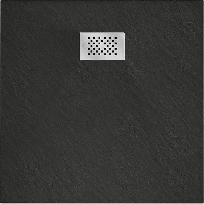 Mexen Hugo čtvercový sprchový kout SMC 90 x 90 cm, černý, nerezová mřížka - 42709090-X