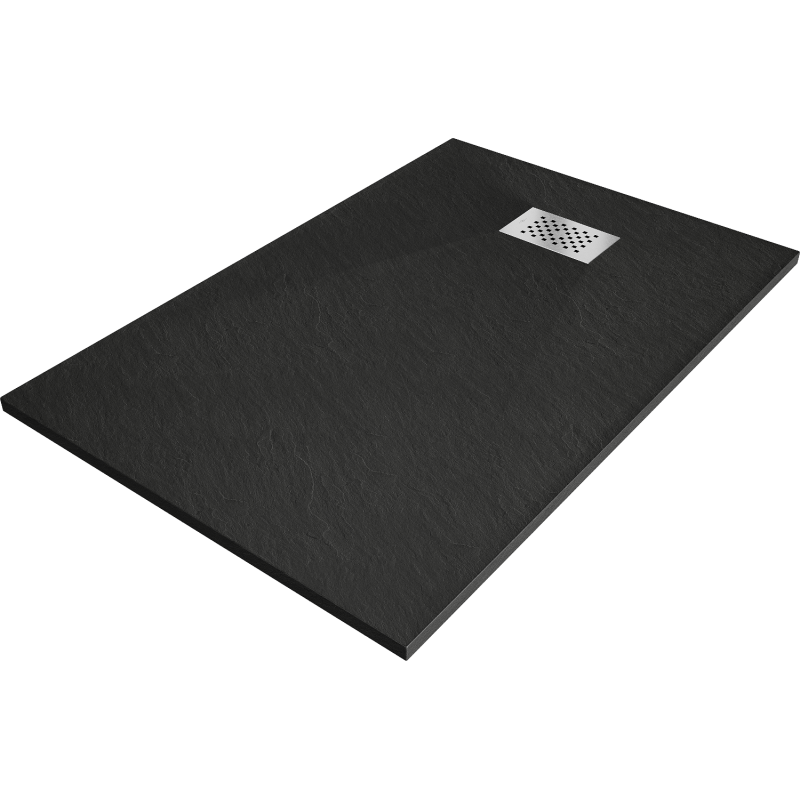 Mexen Hugo obdélníkový sprchový kout SMC 120 x 90 cm, černý, krytka inox - 42709012-X