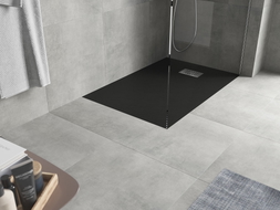 Mexen Hugo obdélníková sprchová vanička SMC 130 x 90 cm, černá, krytka inox - 42709013-X