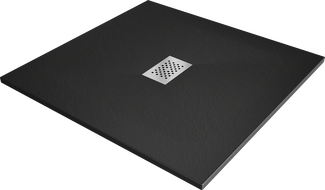 Mexen Hugo čtvercový sprchový kout SMC 100 x 100 cm, černý, krytka inox - 42701010-X