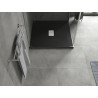 Mexen Hugo čtvercová sprchová vanička SMC 100 x 100 cm, černá, kryt inox - 42701010-X