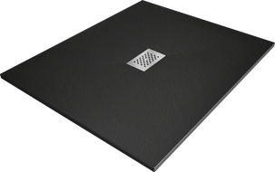 Mexen Hugo obdélníková sprchová vanička SMC 130 x 100 cm, černá, kryt inox - 42701013-X