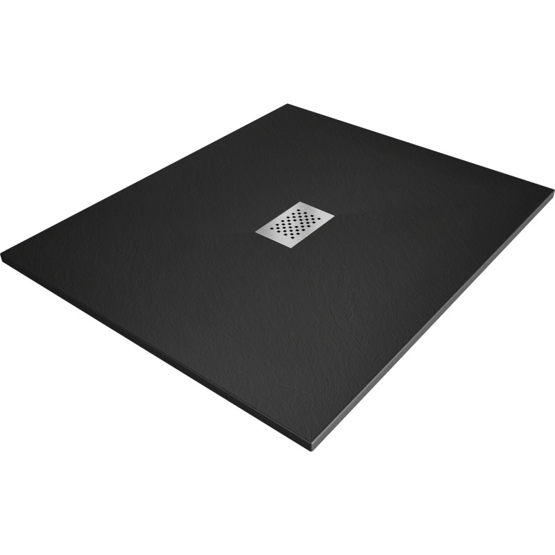 Mexen Hugo obdélníkový sprchový kout SMC 140 x 100 cm, černý, kryt inox - 42701014-X