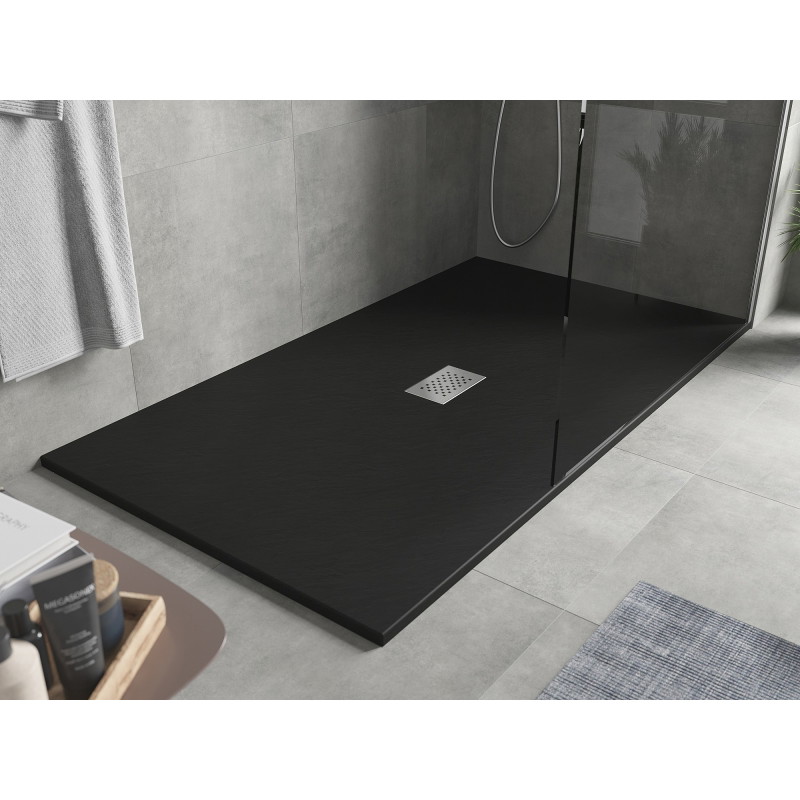 Mexen Hugo obdélníkový sprchový kout SMC 150 x 100 cm, černý, kryt inox - 42701015-X