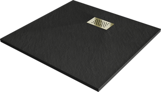 Mexen Hugo čtvercový sprchový kout SMC 70 x 70 cm, černý, zlatá krytka - 42707070-G