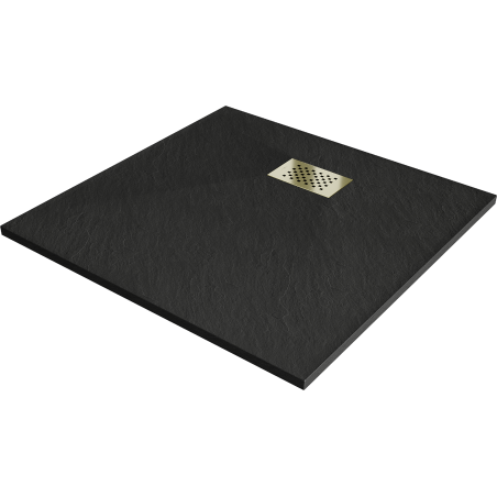 Mexen Hugo čtvercový sprchový kout SMC 90 x 90 cm, černý, zlatá krytka - 42709090-G