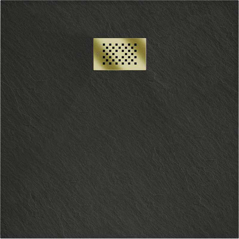 Mexen Hugo čtvercový sprchový kout SMC 90 x 90 cm, černý, zlatá krytka - 42709090-G