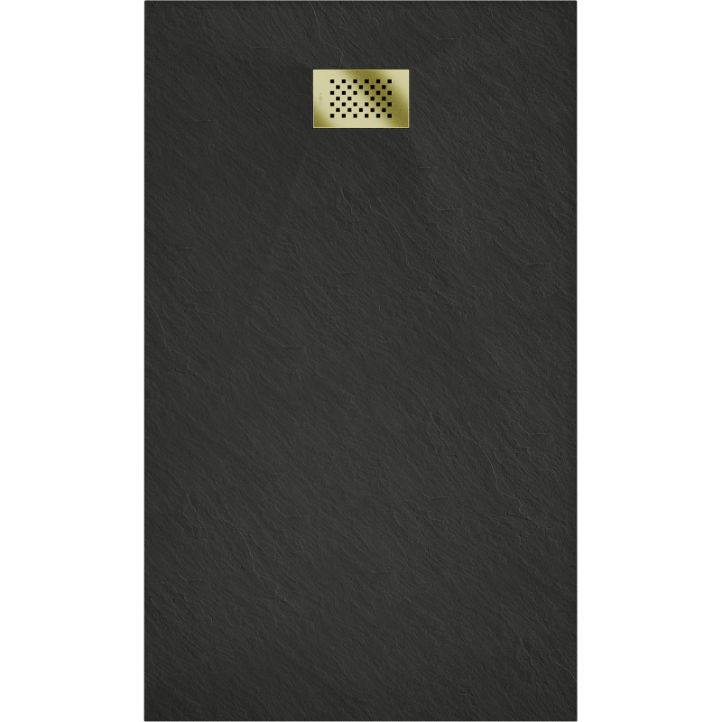 Mexen Hugo sprchová vanička obdélníková SMC 160 x 70 cm, černá, krytka zlatá - 42707016-G