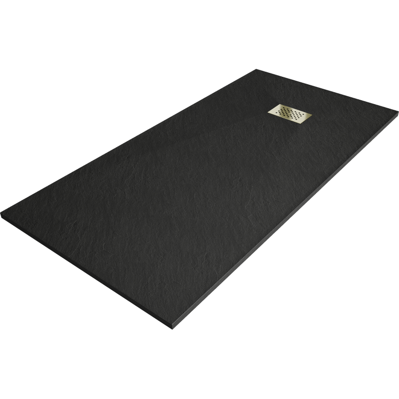 Mexen Hugo obdélníkový sprchový kout SMC 180 x 80 cm, černý, krytka zlatá - 42708018-G