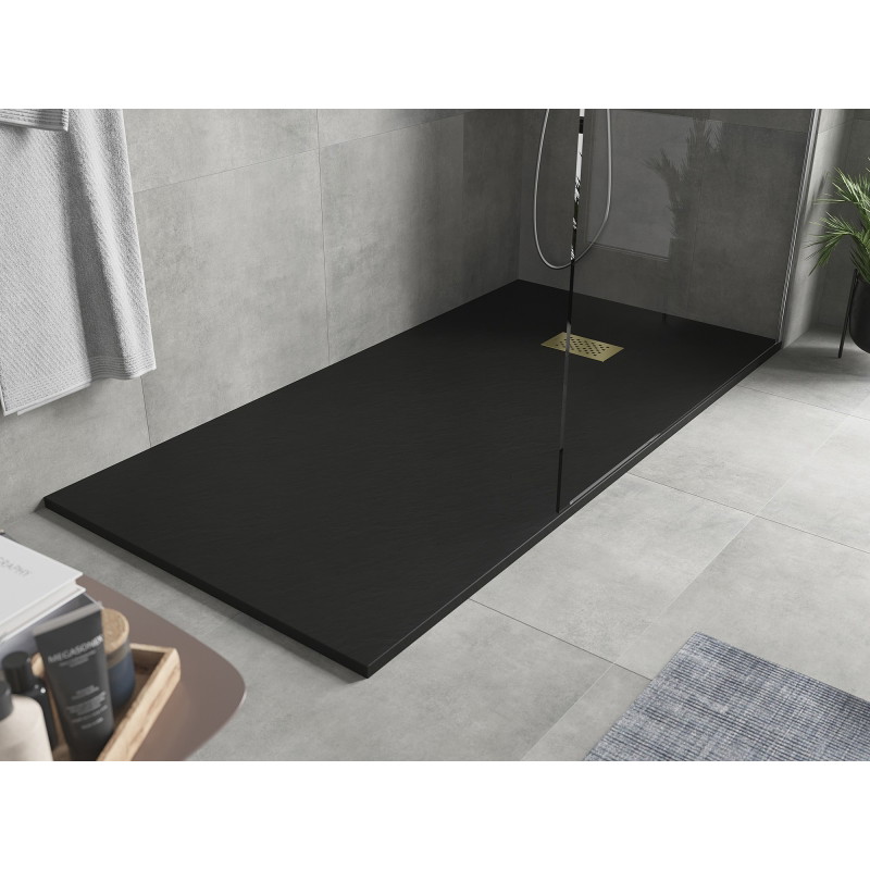 Mexen Hugo obdélníkový sprchový kout SMC 170 x 80 cm, černý, zlatý kryt - 42708017-G