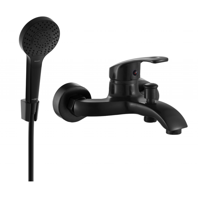 Mexen Fabia R05 vanová baterie se sprchovým setem, černá - 74653R05-70