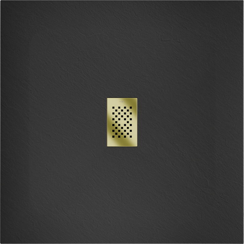 Mexen Hugo čtvercová sprchová vanička SMC 100 x 100 cm, černá, krytka zlatá - 42701010-G