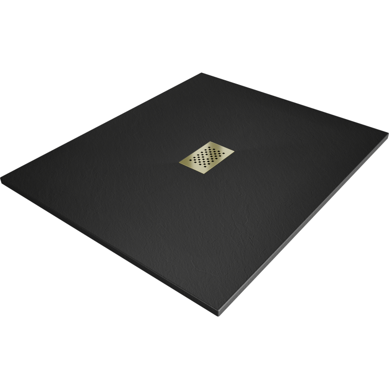 Mexen Hugo obdélníkový sprchový kout SMC 130 x 100 cm, černý, krytka zlatá - 42701013-G