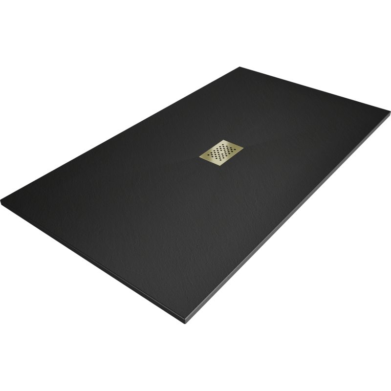 Mexen Hugo obdélníkový sprchový kout SMC 180 x 100 cm, černý, kryt zlatý - 42701018-G