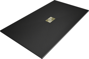 Mexen Hugo sprchová vanička obdélníková SMC 200 x 100 cm, černá, krytka zlatá - 42701020-G