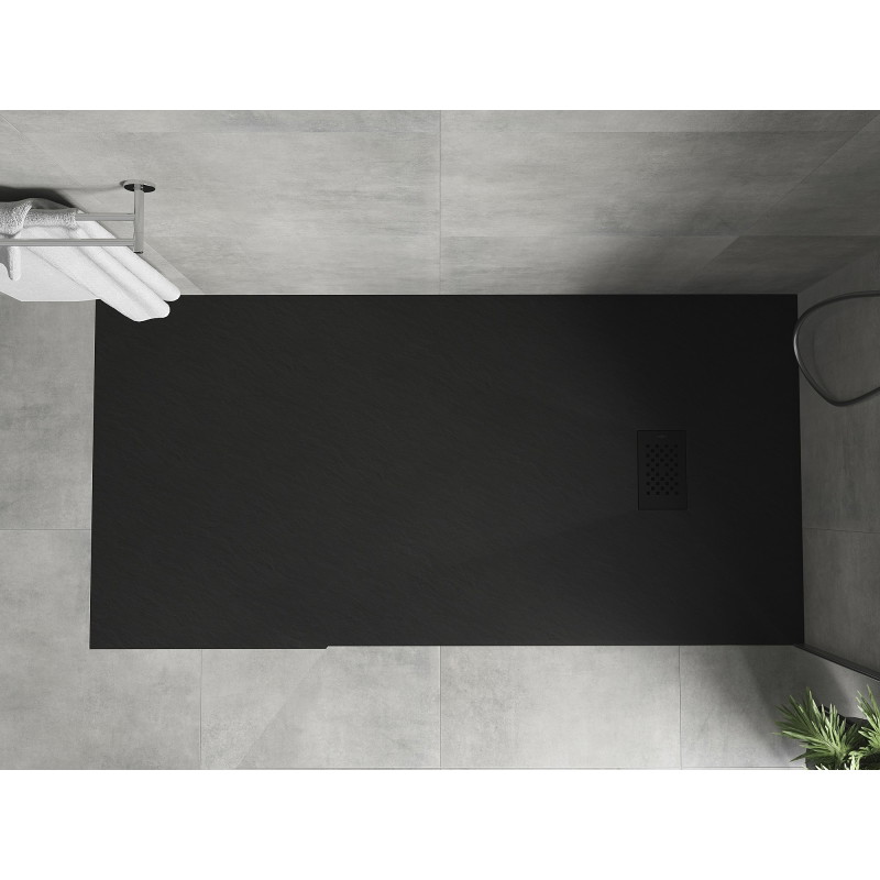 Mexen Hugo obdélníková sprchová vanička SMC 180 x 80 cm, černá, krytka černá - 42708018-B