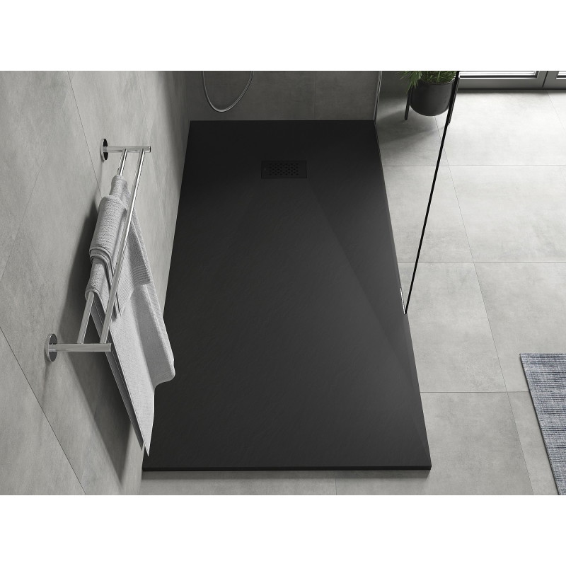 Mexen Hugo obdélníkový sprchový kout SMC 170 x 80 cm, černý, krycí panel černý - 42708017-B