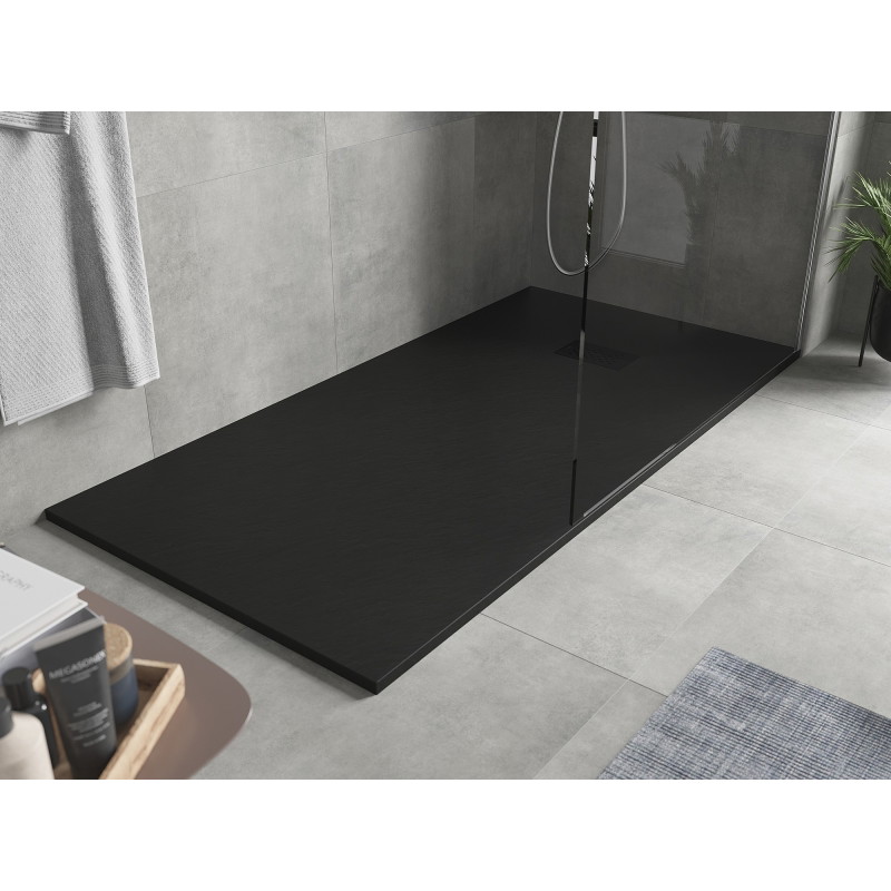 Mexen Hugo obdélníkový sprchový kout SMC 170 x 80 cm, černý, krycí panel černý - 42708017-B