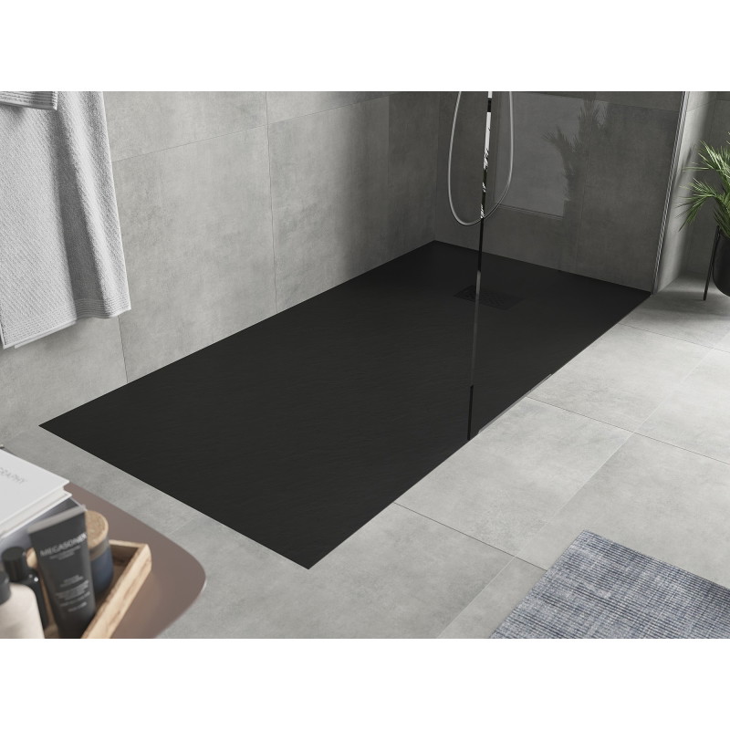 Mexen Hugo obdélníková sprchová vanička SMC 180 x 90 cm, černá, černý kryt - 42709018-B