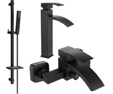 Mexen Libra DQ77 koupelnová sada, černá - 745113DQ77-70