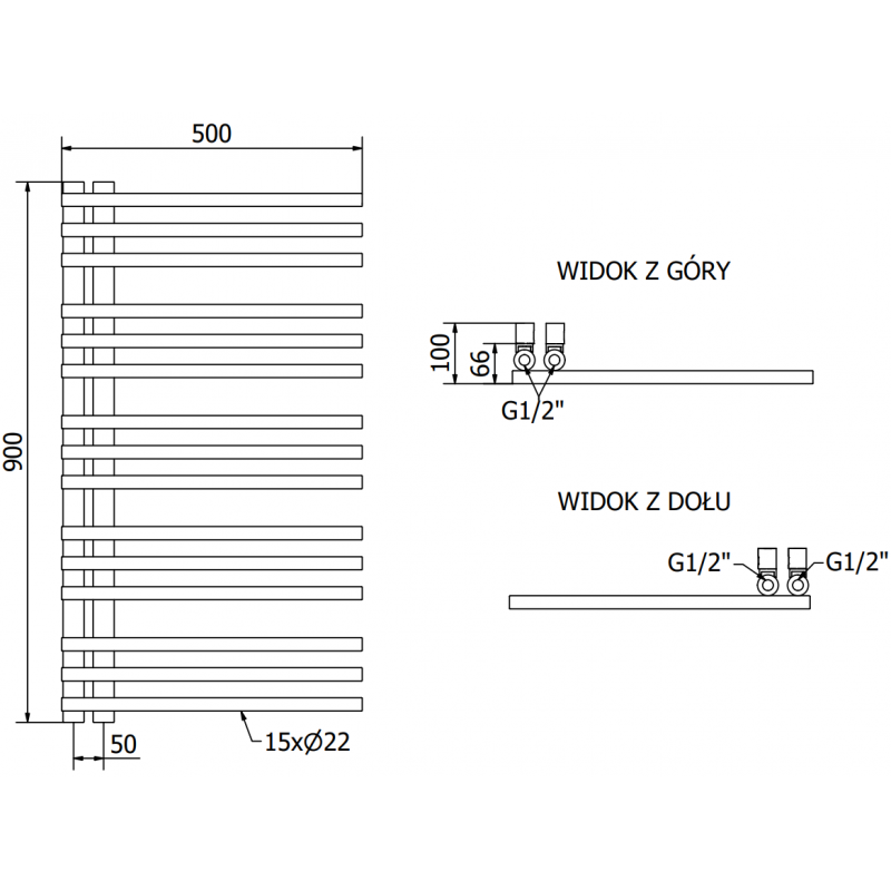 Mexen Neptun elektrický radiátor 900 x 500 mm, 300 W, chrom - W101-0900-500-2300-01