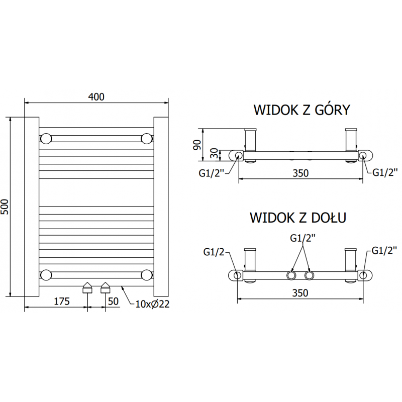 Mexen Mars elektrický radiátor 500 x 400 mm, 300 W, černý - W110-0500-400-2300-70