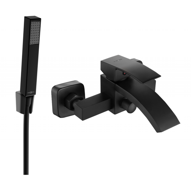 Mexen Libra R77 vanová baterie se sprchovou soupravou, černá - 74513R77-70