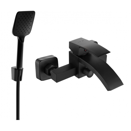Mexen Libra R62 vanová baterie se sprchovou soupravou, černá - 74513R62-70