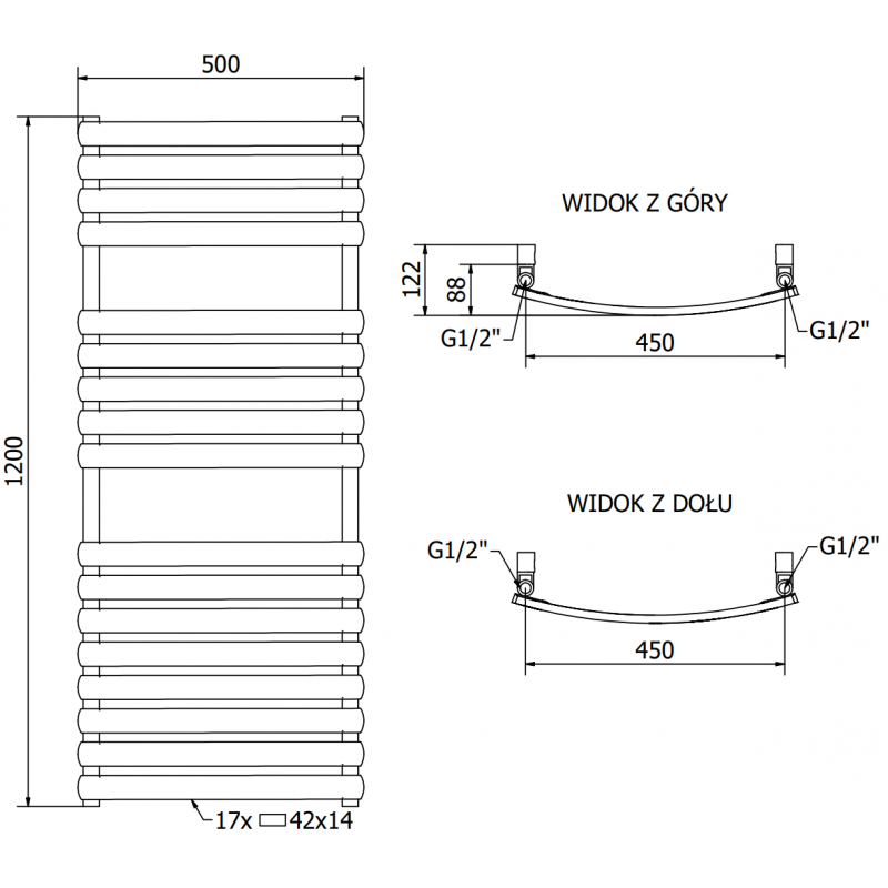 Mexen Bachus elektrický radiátor 1200 x 500 mm, 600 W, bílý - W109-1200-500-2600-20