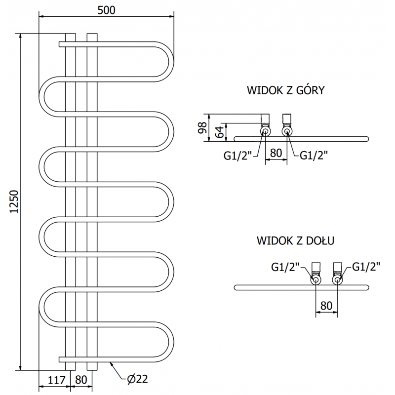 Mexen Kiso elektrický radiátor 1250 x 500 mm, 300 W, bílý - W114-1250-500-2300-20
