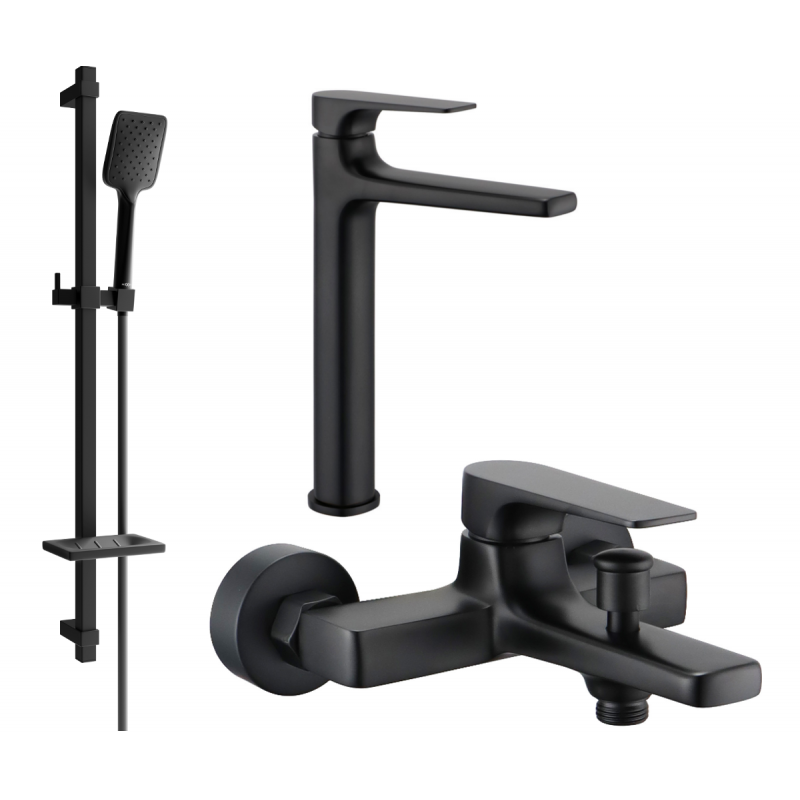 Mexen Lynx DQ62 koupelnová sada, černá - 745913DQ62-70