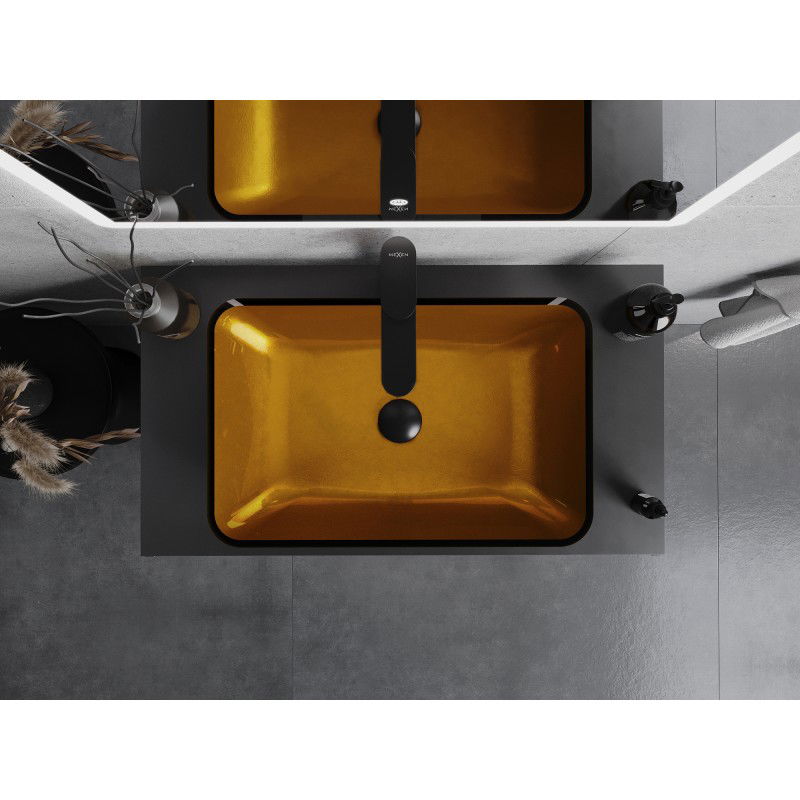 Mexen Megan skleněné umyvadlo na desku 56 x 36 cm, zlaté - 24135650