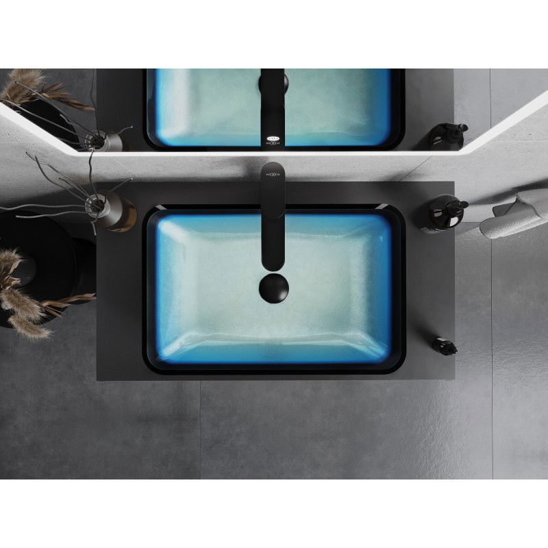 Mexen Megan skleněné umyvadlo na desku 56 x 36 cm, modré - 24135647