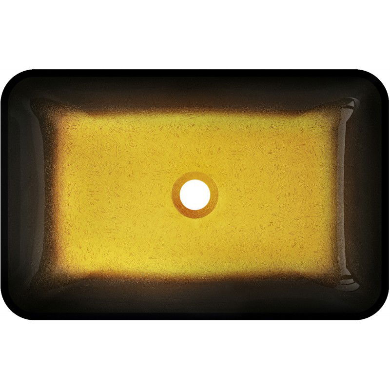 Mexen Megan skleněné umyvadlo na desku 56 x 36 cm, tmavě zlaté - 24135651