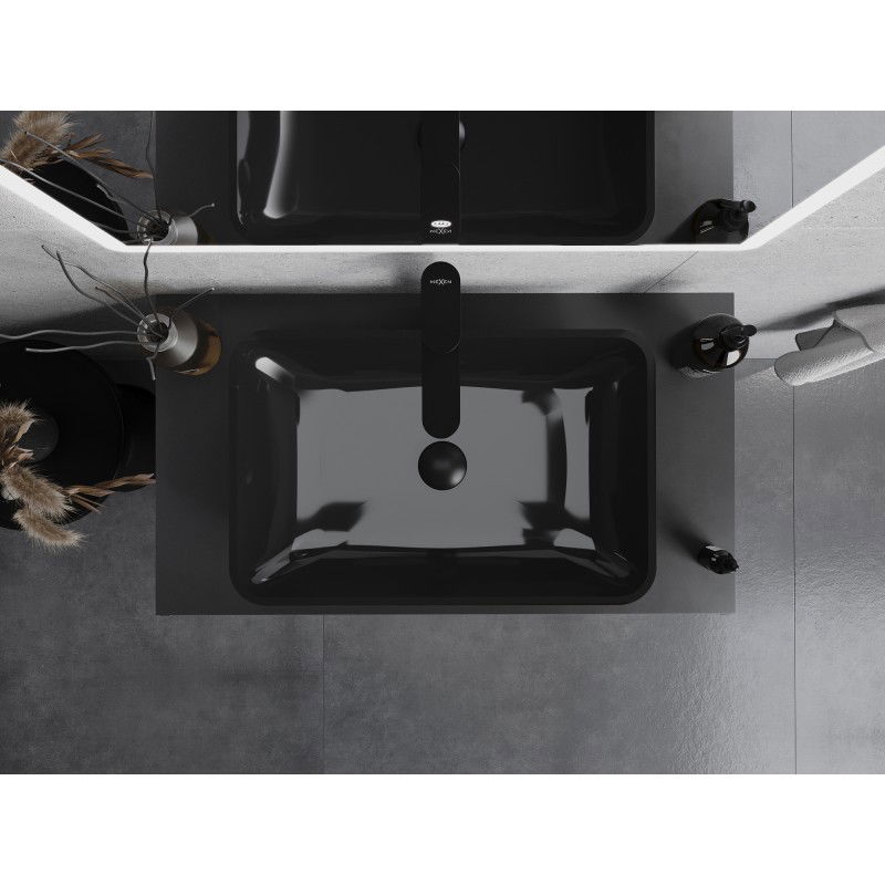 Mexen Megan skleněné umyvadlo na desku 56 x 36 cm, černé - 24135670