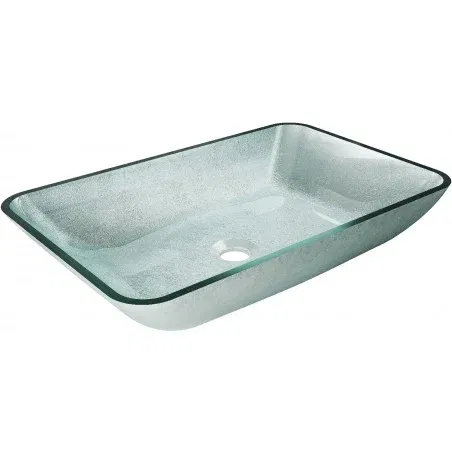 Mexen Megan skleněné umyvadlo na desku 56 x 36 cm, stříbrná - 24135611