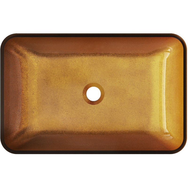 Mexen Megan skleněné umyvadlo na desku 56 x 36 cm, zlaté - 24135650