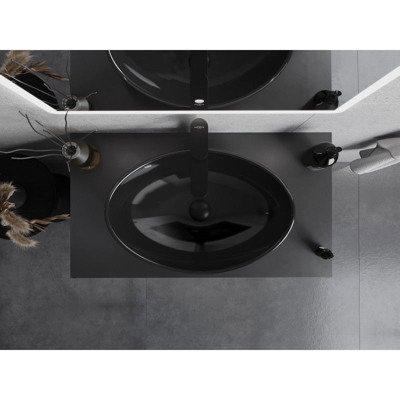 Mexen Sonia skleněné umyvadlo na desku 54 x 37 cm, černé - 24145470