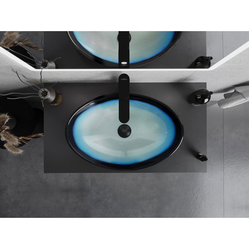 Mexen Sonia skleněné umyvadlo na desku 54 x 37 cm, modré - 24145447