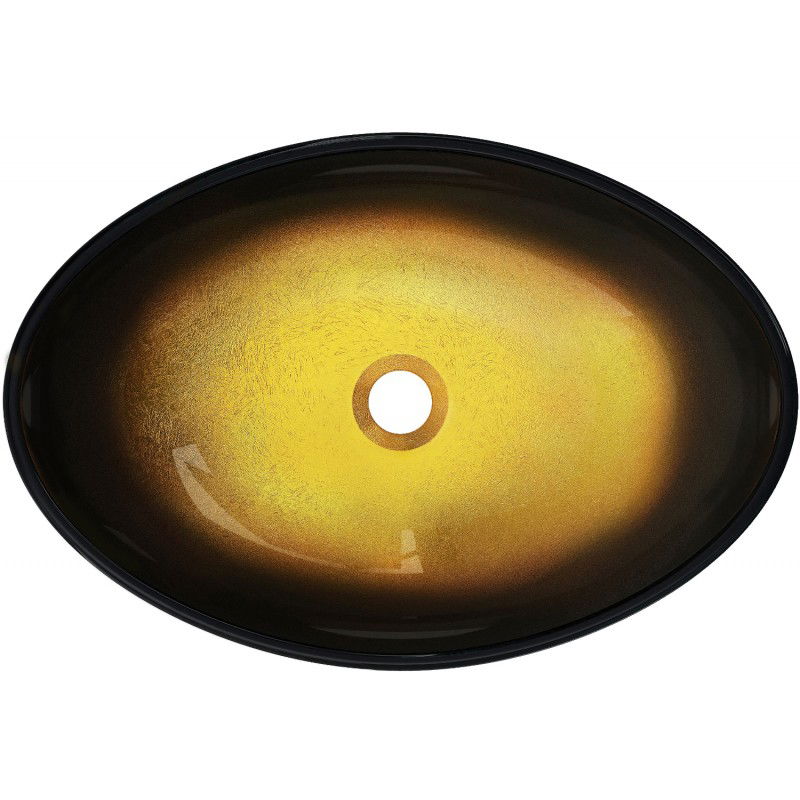 Mexen Sonia skleněné umyvadlo na desku 54 x 37 cm, tmavě zlaté - 24145451