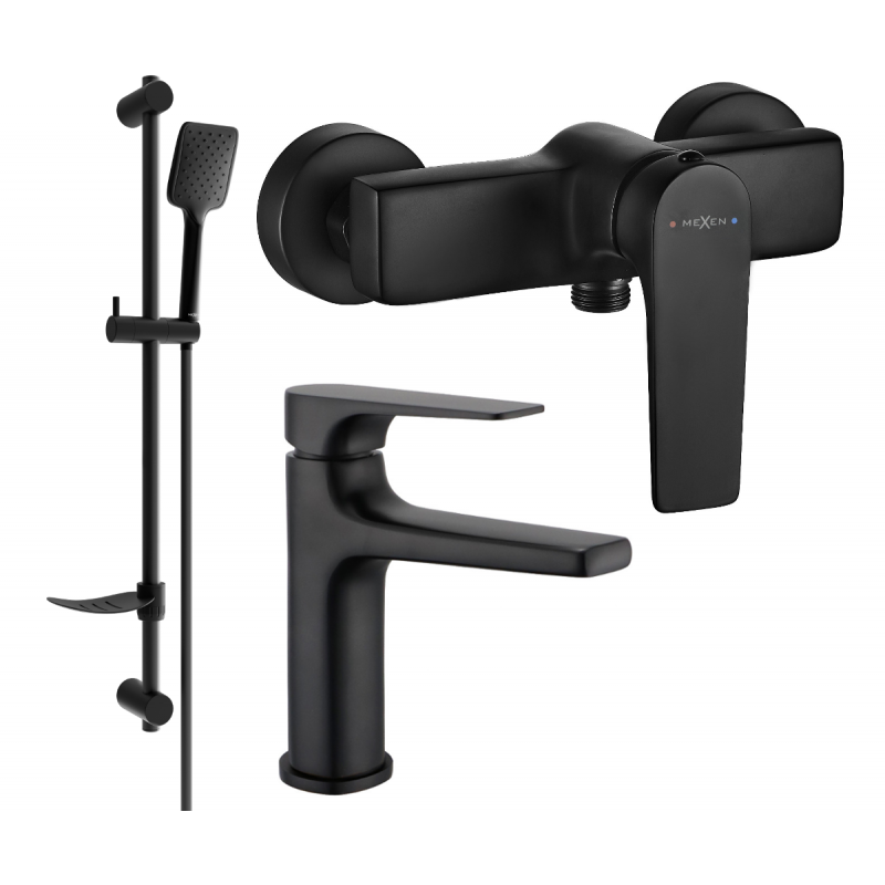 Mexen Lynx DF62 sprchová sada, černá - 745904DF62-70