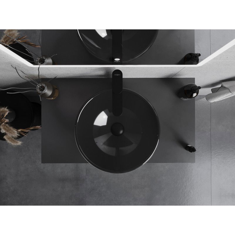 Mexen Mira skleněné umyvadlo na desku 42 x 42 cm, černé - 24124270