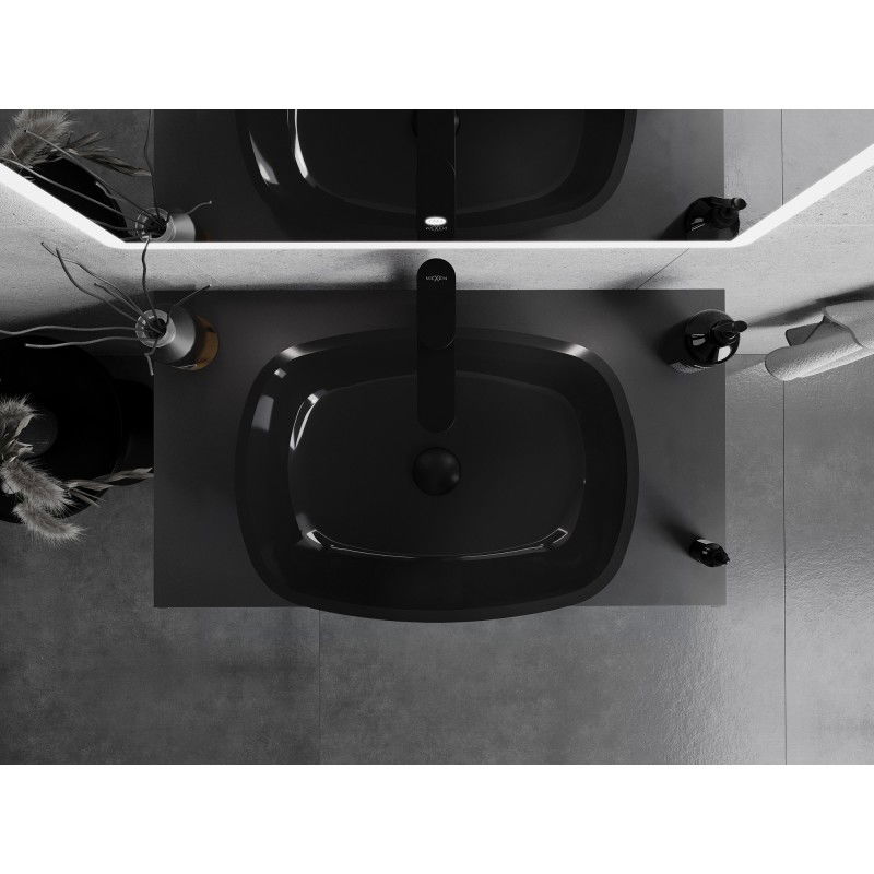 Mexen Araks skleněné umyvadlo na desku 54 x 39 cm, černé - 24155470