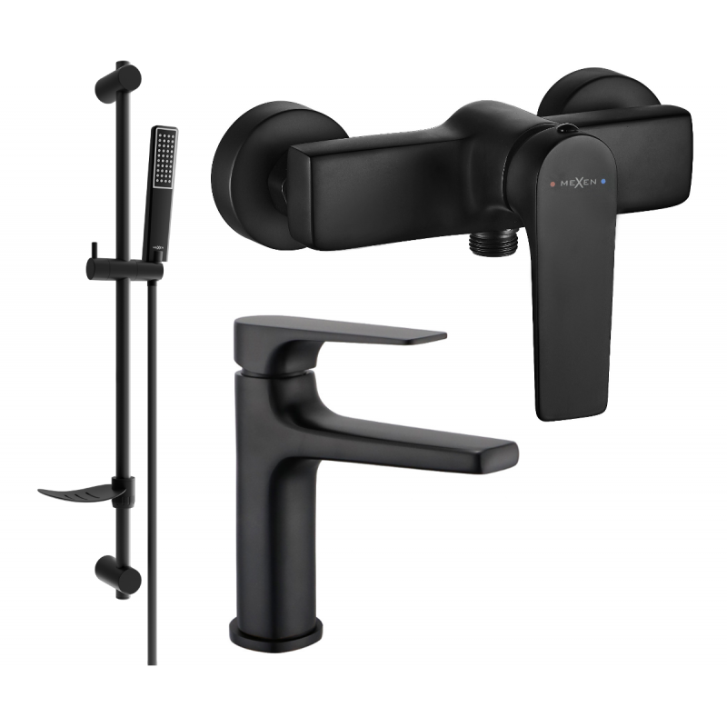 Mexen Lynx DF72 sprchová sada, černá - 745904DF72-70