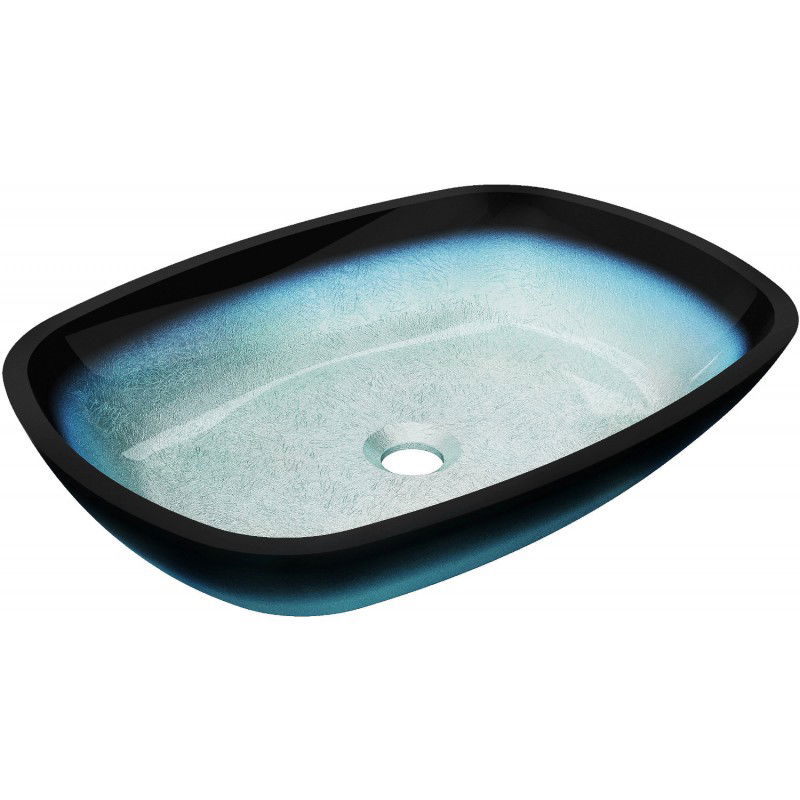 Mexen Araks skleněné umyvadlo na desku 54 x 39 cm, modré - 24155447