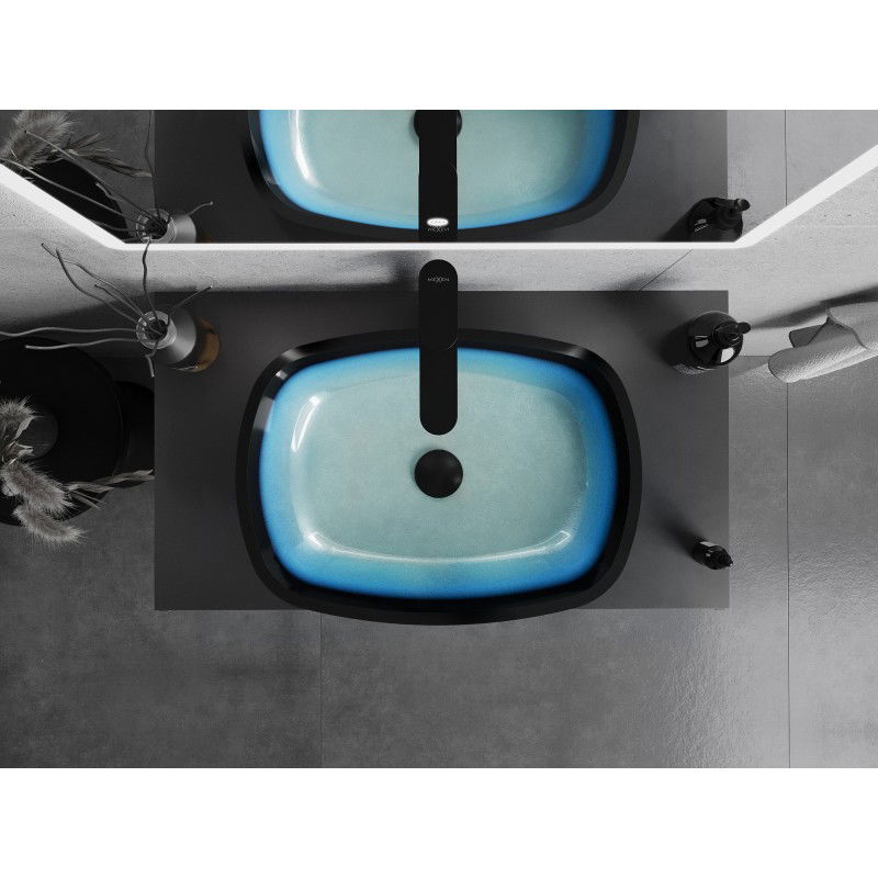 Mexen Araks skleněné umyvadlo na desku 54 x 39 cm, modré - 24155447