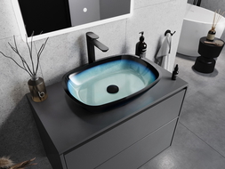 Mexen Araks skleněné umyvadlo na desku 54 x 39 cm, modré - 24155447