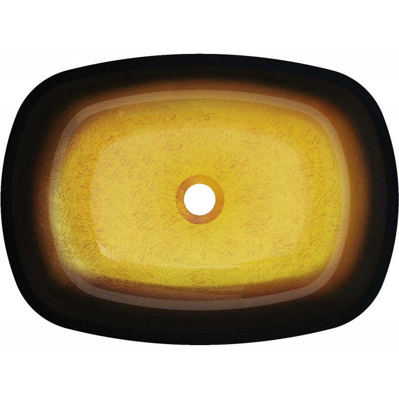 Mexen Araks skleněné umyvadlo na desku 54 x 39 cm, tmavě zlaté - 24155451