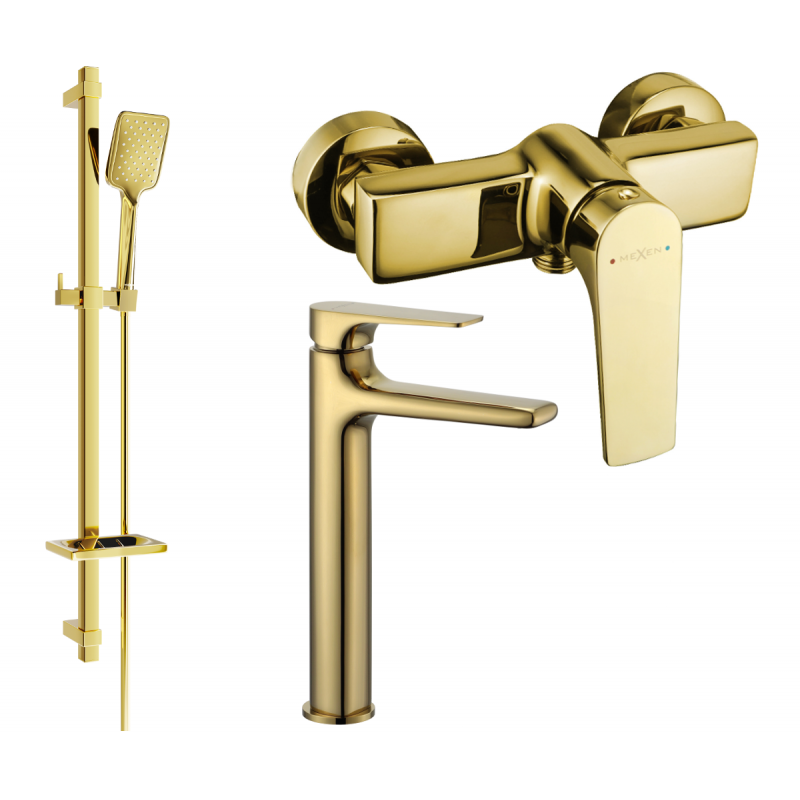 Mexen Lynx DQ62 sprchová sada, zlatá - 745914DQ62-50