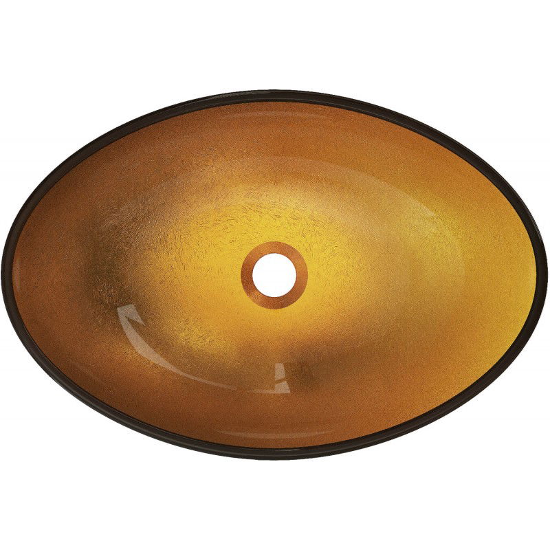 Mexen Sonia skleněné umyvadlo na desku 54 x 37 cm, zlaté - 24145450